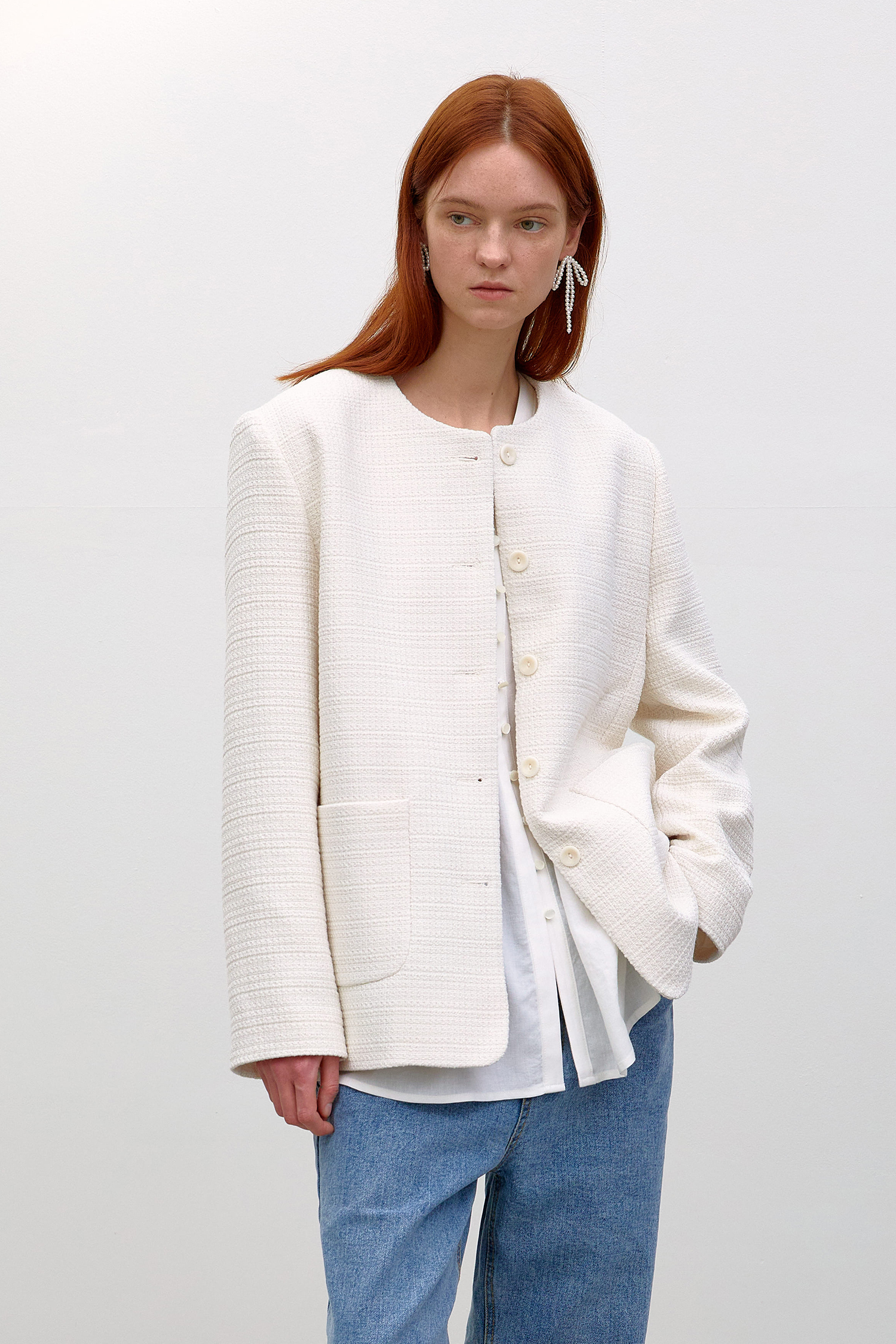 [3차] Nova oversized tweed jacket_ivory