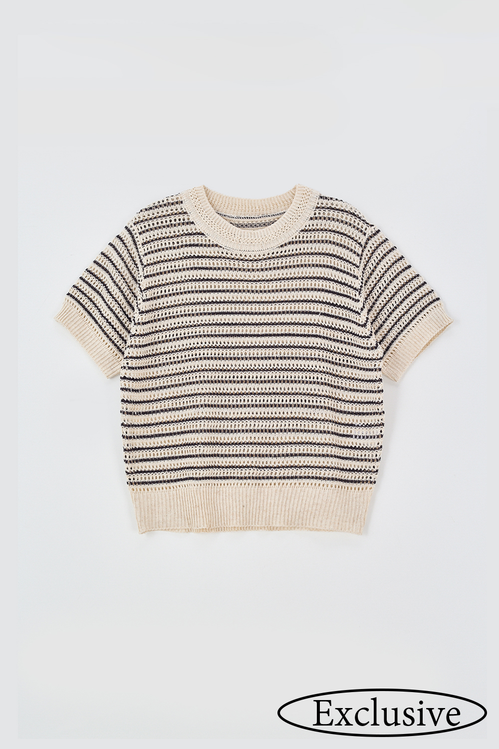 Stripe sheer knit_navy